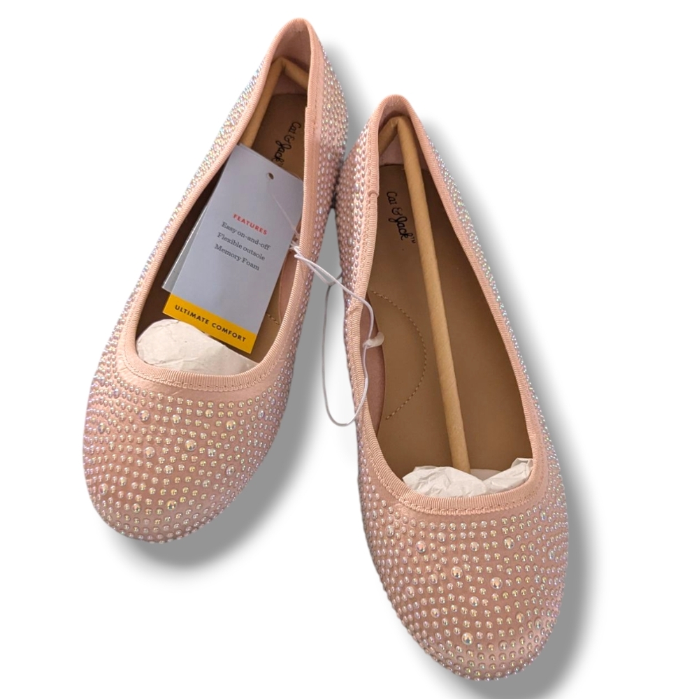 Cat & Jack Pink Rhinestone Kids Dress Shoes